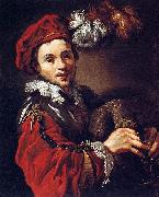 VIGNON, Claude Portrait of Francois Langlois oil